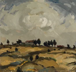 Herbstlandschaft mit Wolken